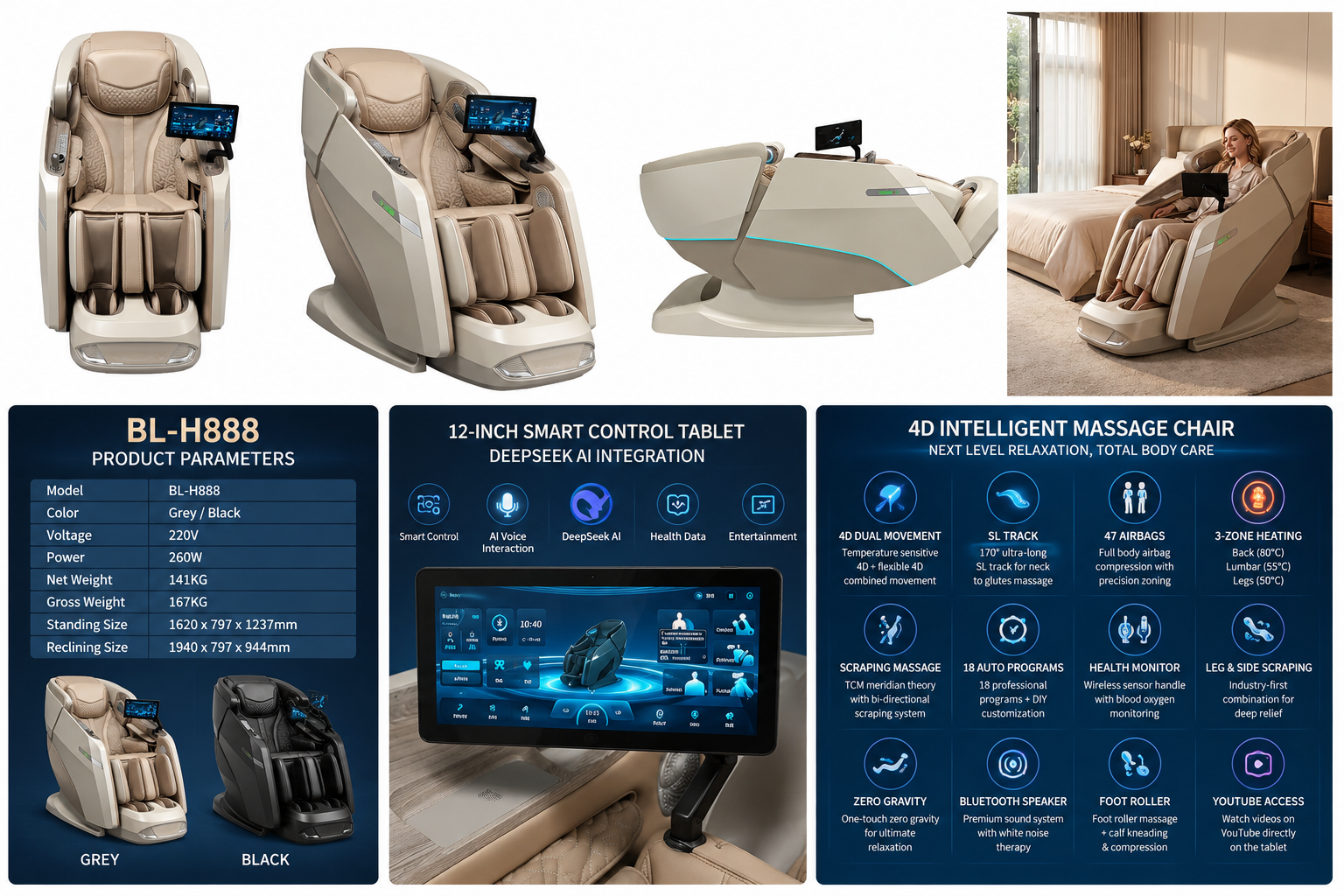 Ultimate Dual 4D AI Massage Chair — Flagship Series