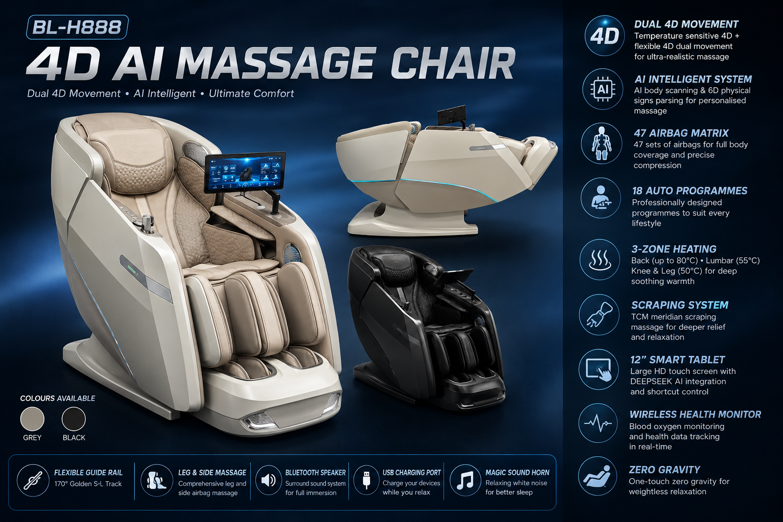 Ultimate Dual 4D AI Massage Chair — Flagship Series